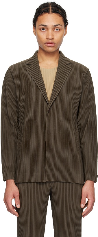 Photo: HOMME PLISSÉ ISSEY MIYAKE Khaki Tailored Pleats 1 Blazer