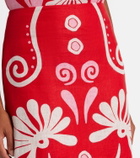 Cala de la Cruz Fabiana printed linen midi skirt
