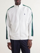 Polo Ralph Lauren - Logo-Embroidered Striped Cotton-Jersey Zip-Up Sweatshirt - White
