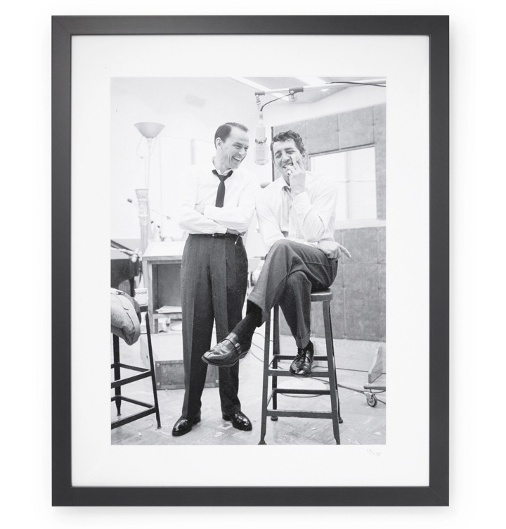Photo: Sonic Editions - Framed 1965 Dean Martin and Frank Sinatra Recording in LA Print, 16" x 20" - Black