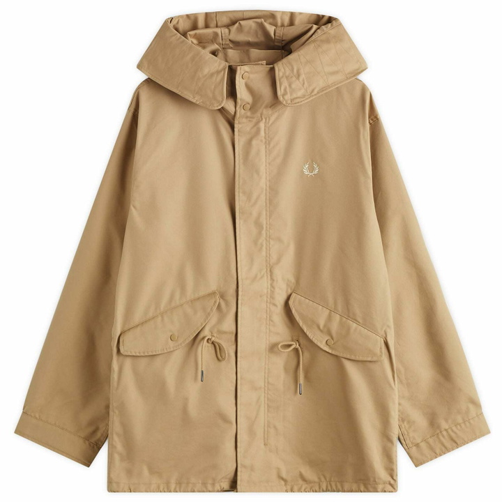 Photo: Fred Perry Men's Short Parka Jacket in Warm Stone