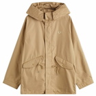 Fred Perry Men's Short Parka Jacket in Warm Stone