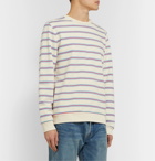 A.P.C. - Logo-Print Striped Loopback Cotton-Jersey Sweatshirt - Gray