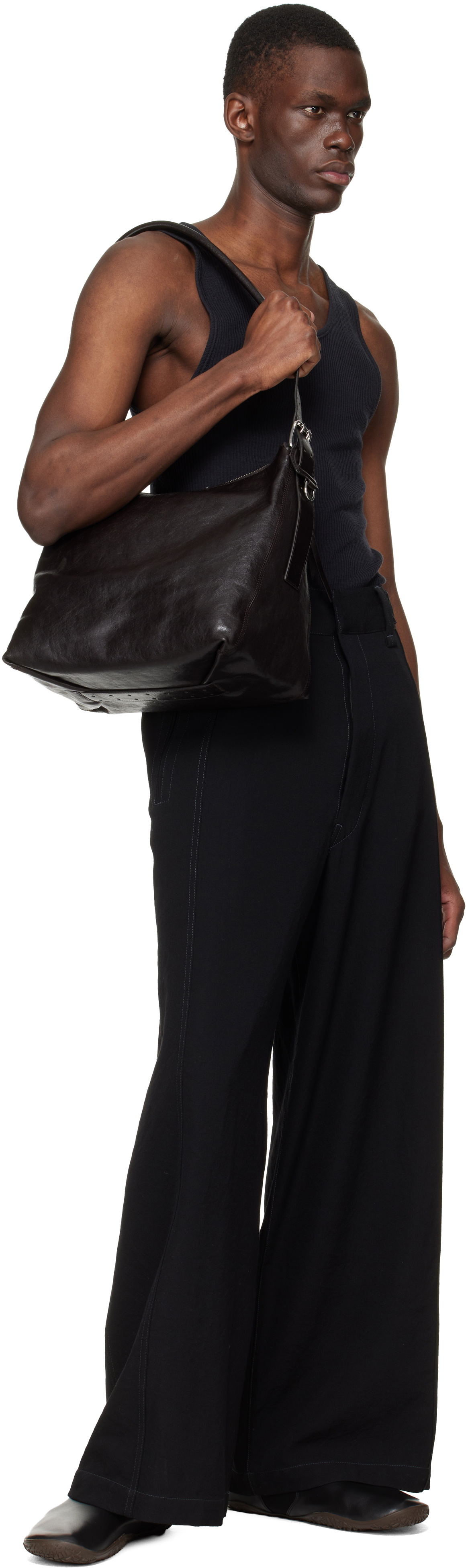 LEMAIRE Brown Small Belted Leather Bag