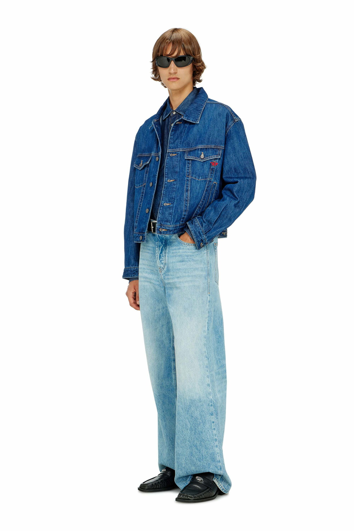 Diesel Trucker jacket in denim - Denim Jackets Mens in Blue