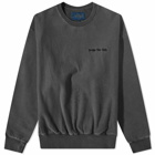 Awake NY Pigment Dyed Embroidered Crew Sweat in Black