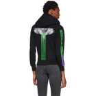 Marcelo Burlon County of Milan Black Wings Barcode Zip Hoodie