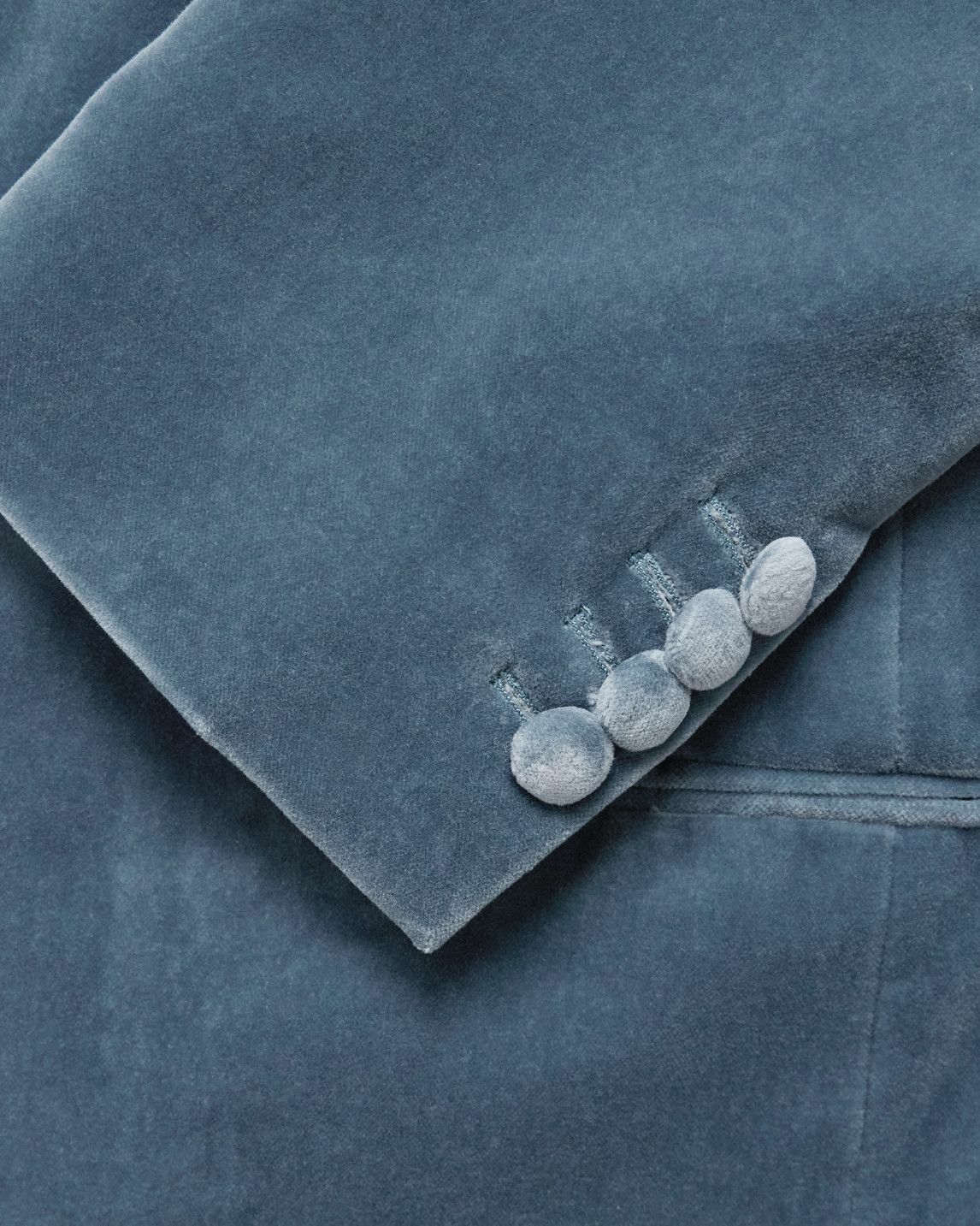 Mr P. - Slim-Fit Shawl-Collar Cotton-Velvet Tuxedo Jacket - Blue
