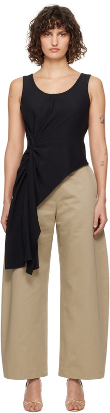 Photo: RECTO Black Asymmetric Twisted Top