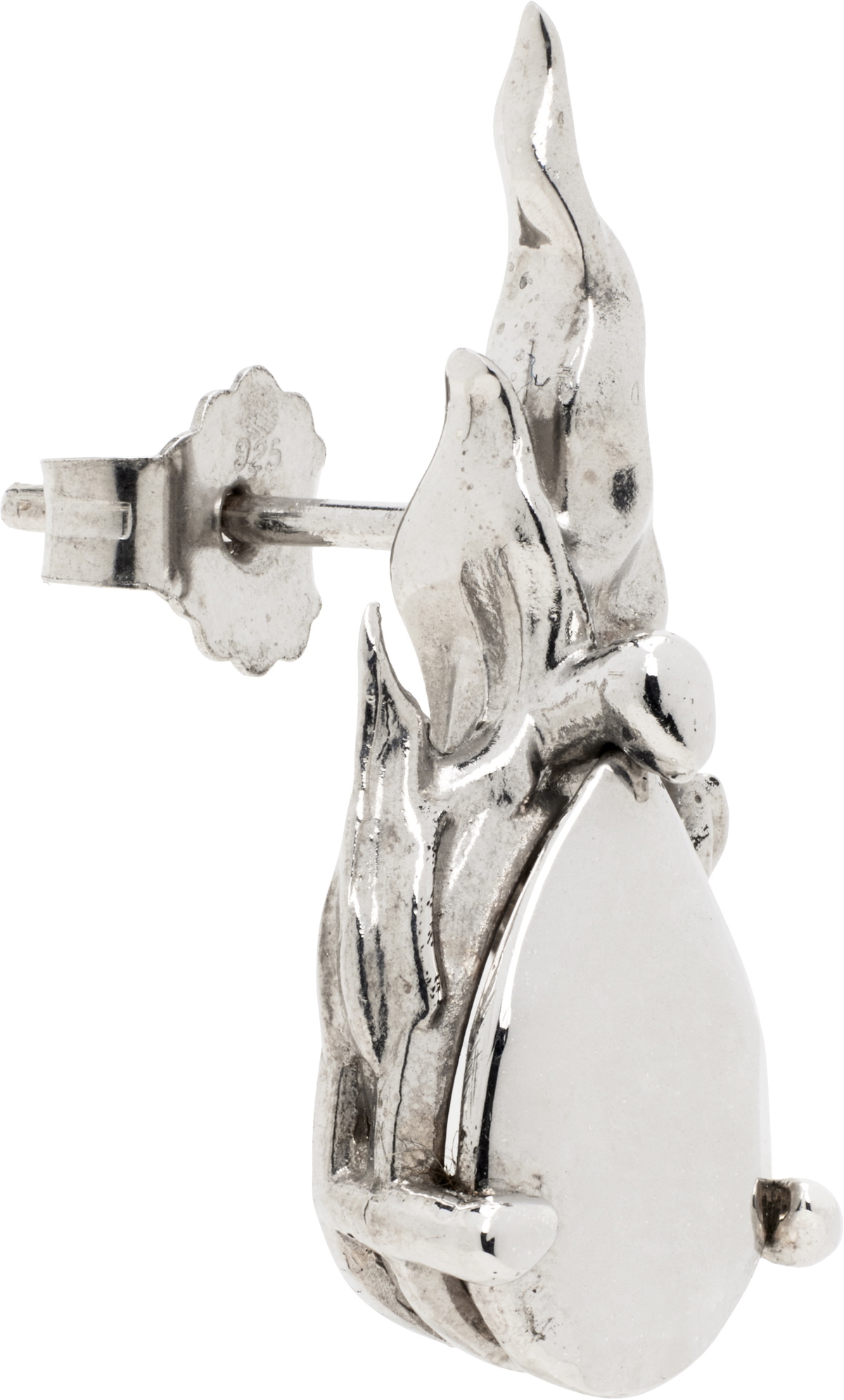 Alan Crocetti Silver Mini Hard Gem in Heart Single Earring