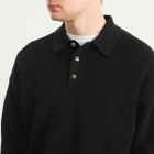 Ronning Men's Long Sleeve Knit Polo in Black