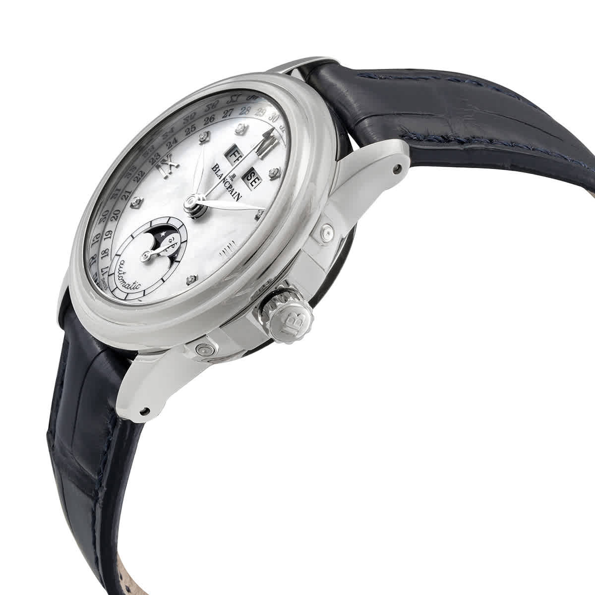 Blancpain Leman Automatic White Mother of Pearl Dial Ladies Watch 2360-1191A-55B