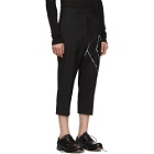 Rick Owens Black Embroidered Cropped Astaires Trousers