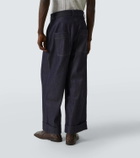 King & Tuckfield Roll Cuff high-rise denim wide-leg pants