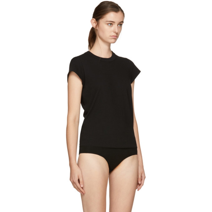 T by Alexander Wang Black Silk Charmeuse Cami Bodysuit T by