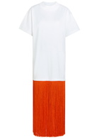 Alaïa Fringed Cotton T-shirt White