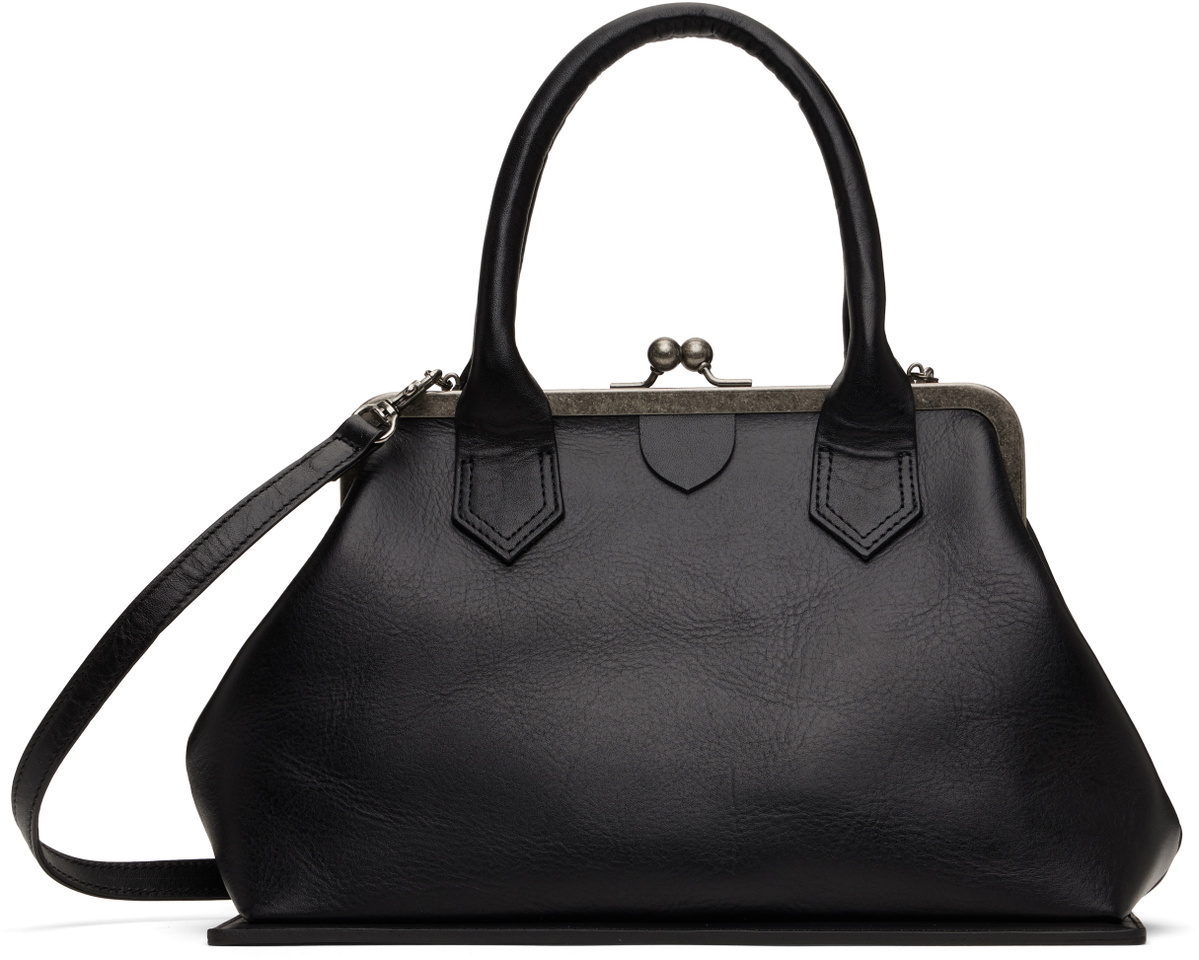 Y's Black Metal Clasp Bag