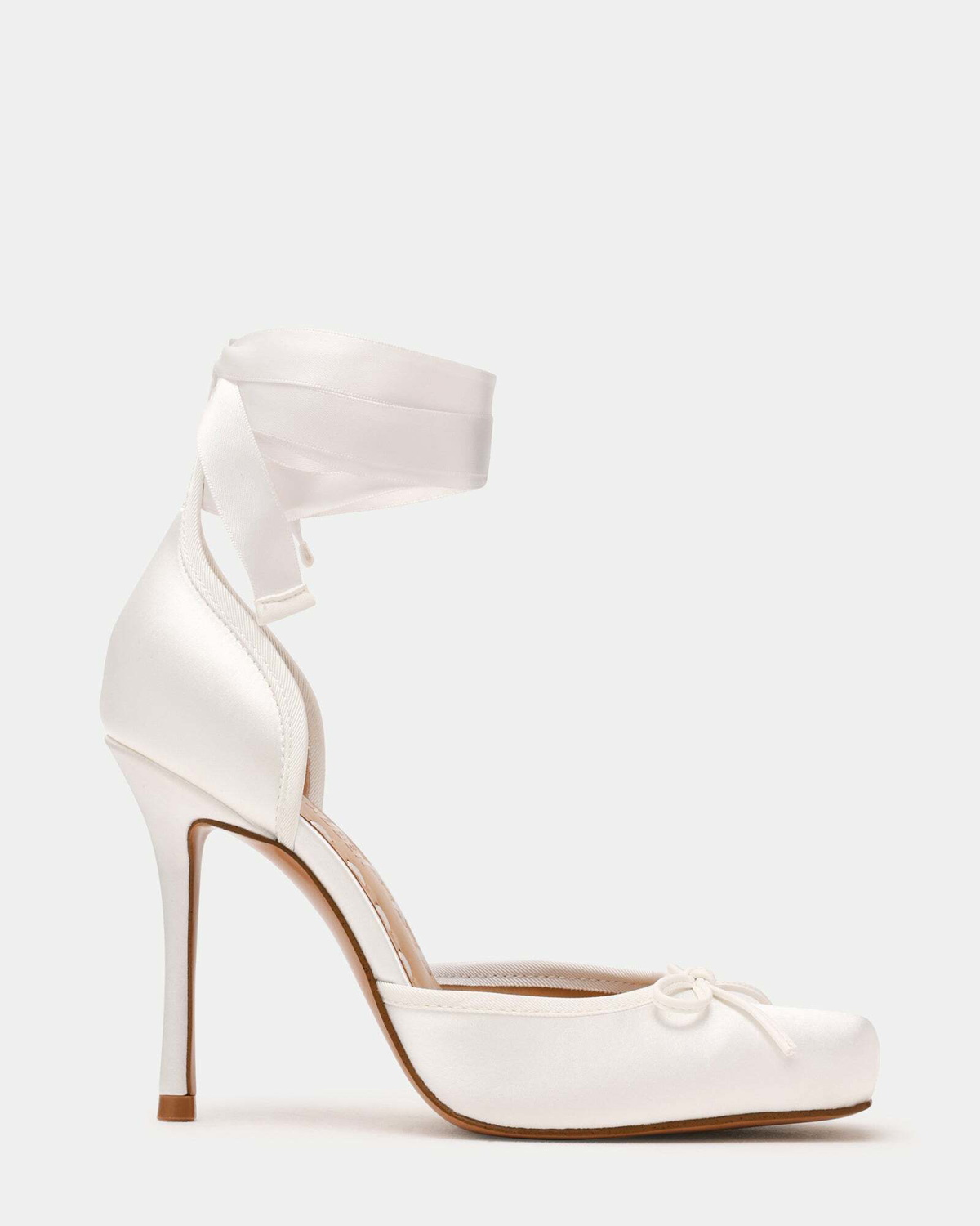Steve Madden Larina Heels in White Satin