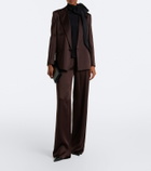 Max Mara Pleated tie-neck silk crêpe de chine top
