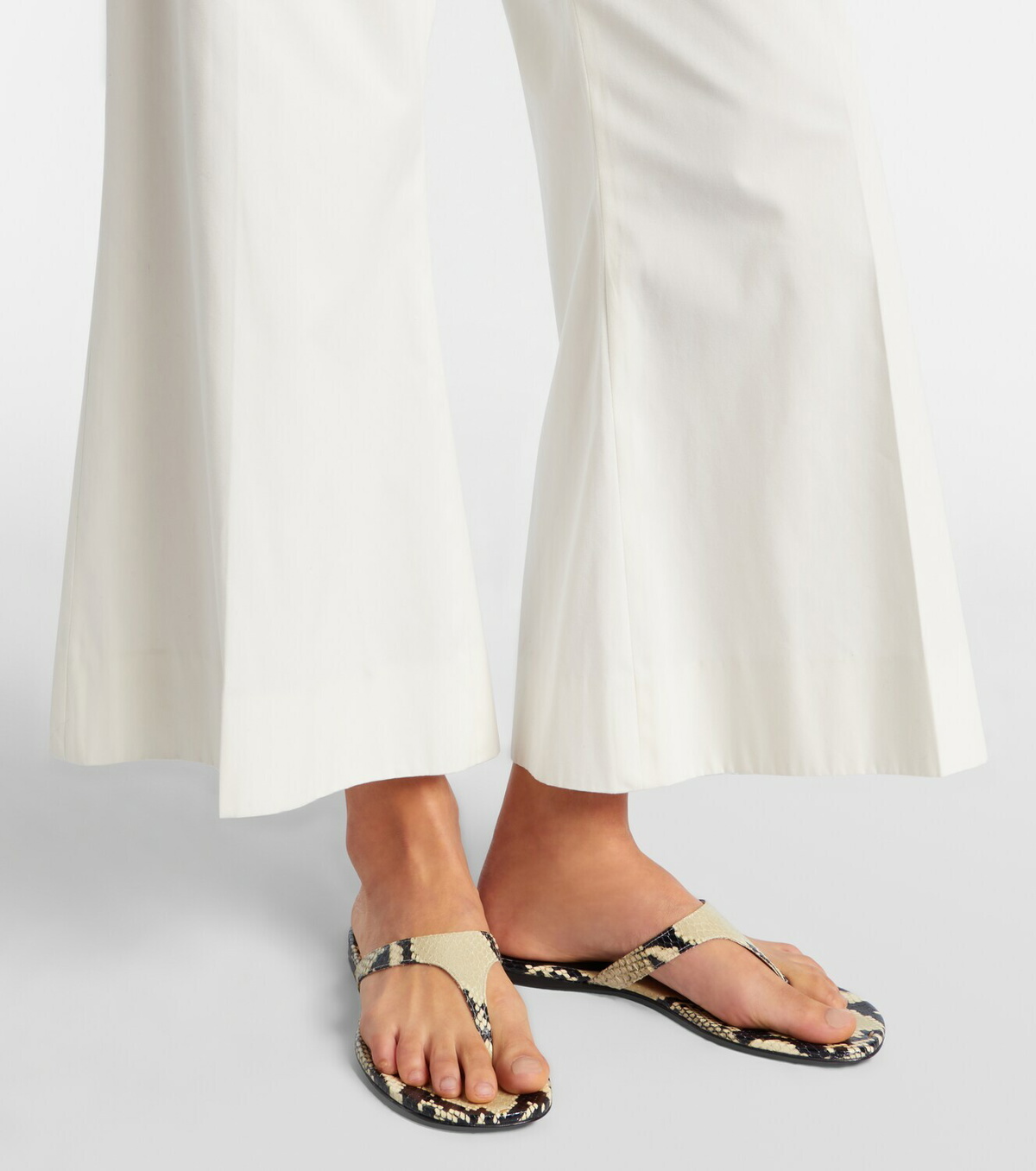 Khaite Archer snake-effect leather thong sandals