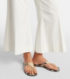 Khaite Archer snake-effect leather thong sandals