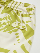 Mr P. - Straight-Leg Mid-Length Irregular Botanical Printed Recycled Swim Shorts - Green