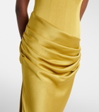 Alex Perry Draped one-shoulder satin crêpe gown