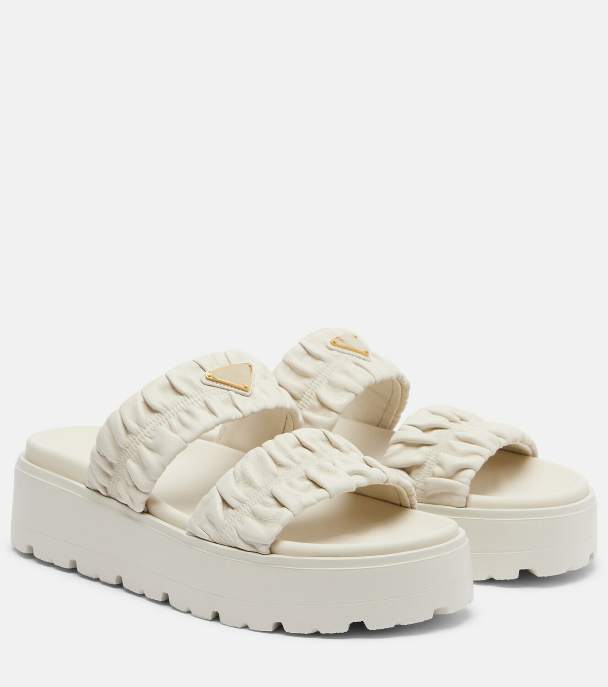 Prada Matelassé leather platform sandals