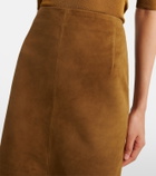Nour Hammour Selly suede midi skirt