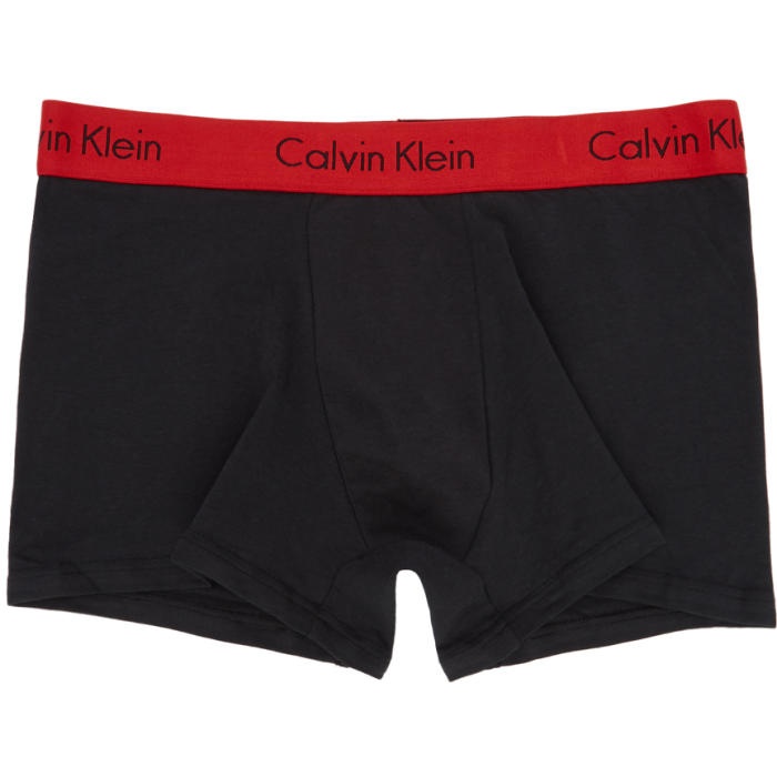 Photo: Calvin Klein Underwear Two-Pack Black and Grey Logo Boxer Briefs 