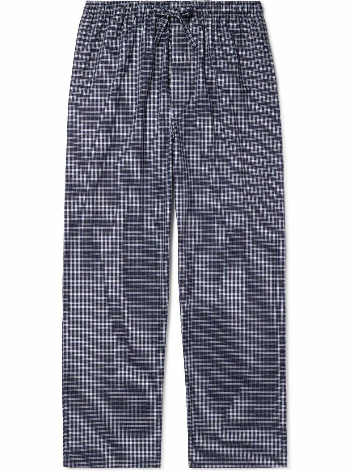 Derek Rose - Braemar Checked Cotton-Flannel Pyjama Trousers - Blue