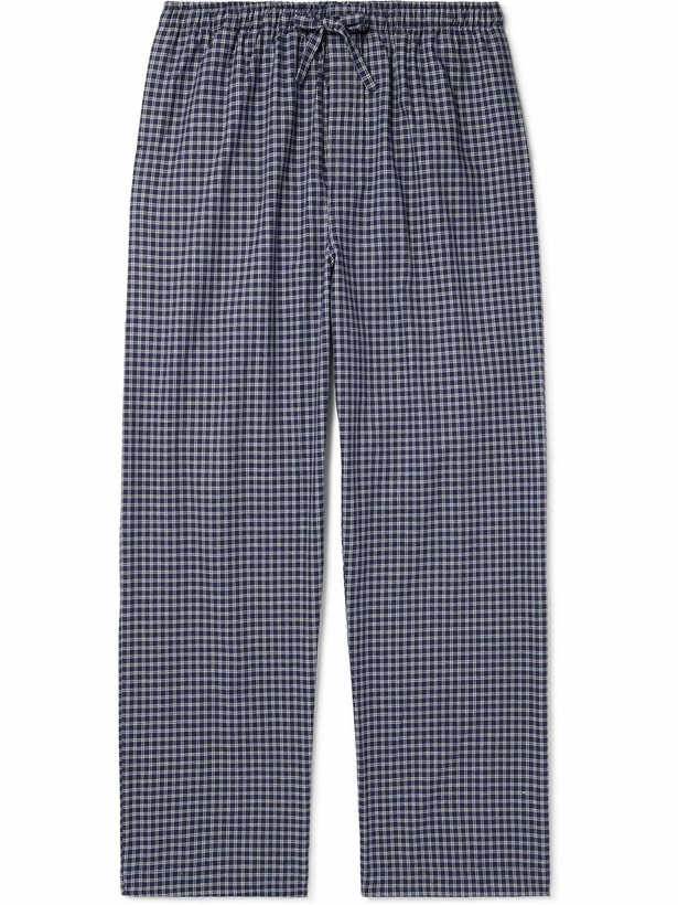Photo: Derek Rose - Braemar Checked Cotton-Flannel Pyjama Trousers - Blue