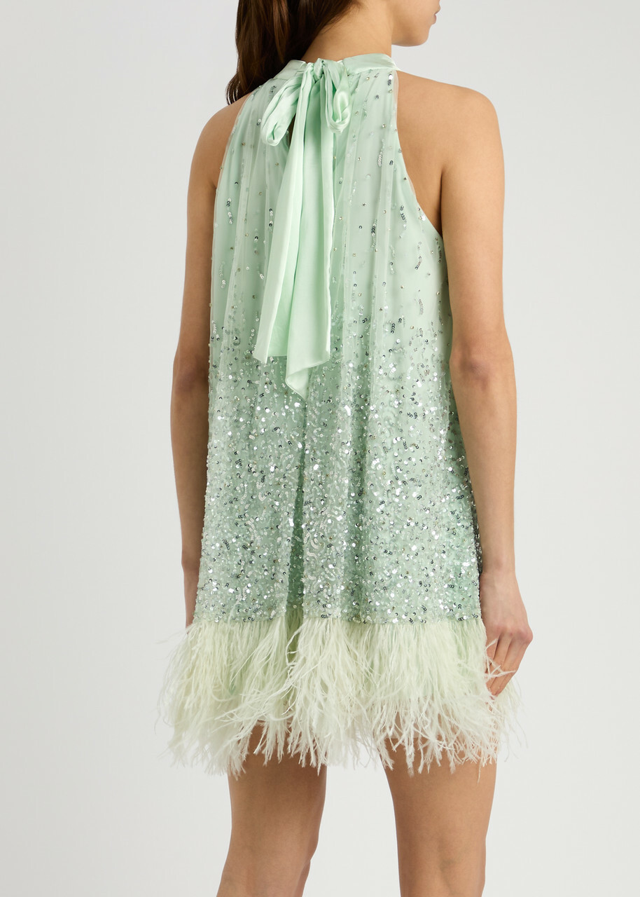 green emerald velvet dress Alice & Olivia