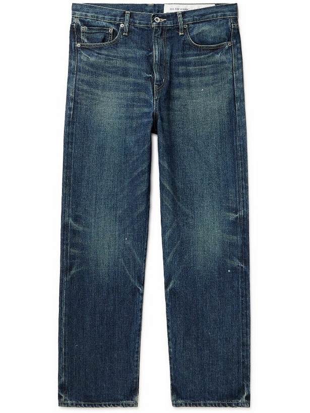 Photo: Neighborhood - Leather-Trimmed Jeans - Blue