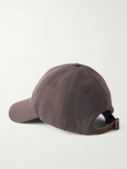 Brunello Cucinelli - Logo-Embroidered Leather-Trimmed Cotton-Twill Baseball Cap - Brown