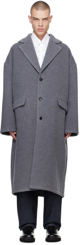 Photo: Valentino Gray Virgin Wool Coat