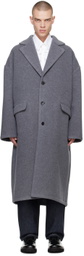 Valentino Gray Virgin Wool Coat
