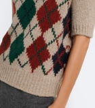 Khaite Lisa argyle cashmere and mohair sweater