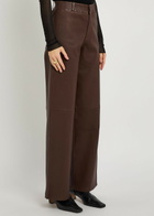 Arma Marina Wide-leg Leather Trousers Brown