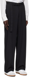 CMMN SWDN Black Omari Double Pleated Trousers