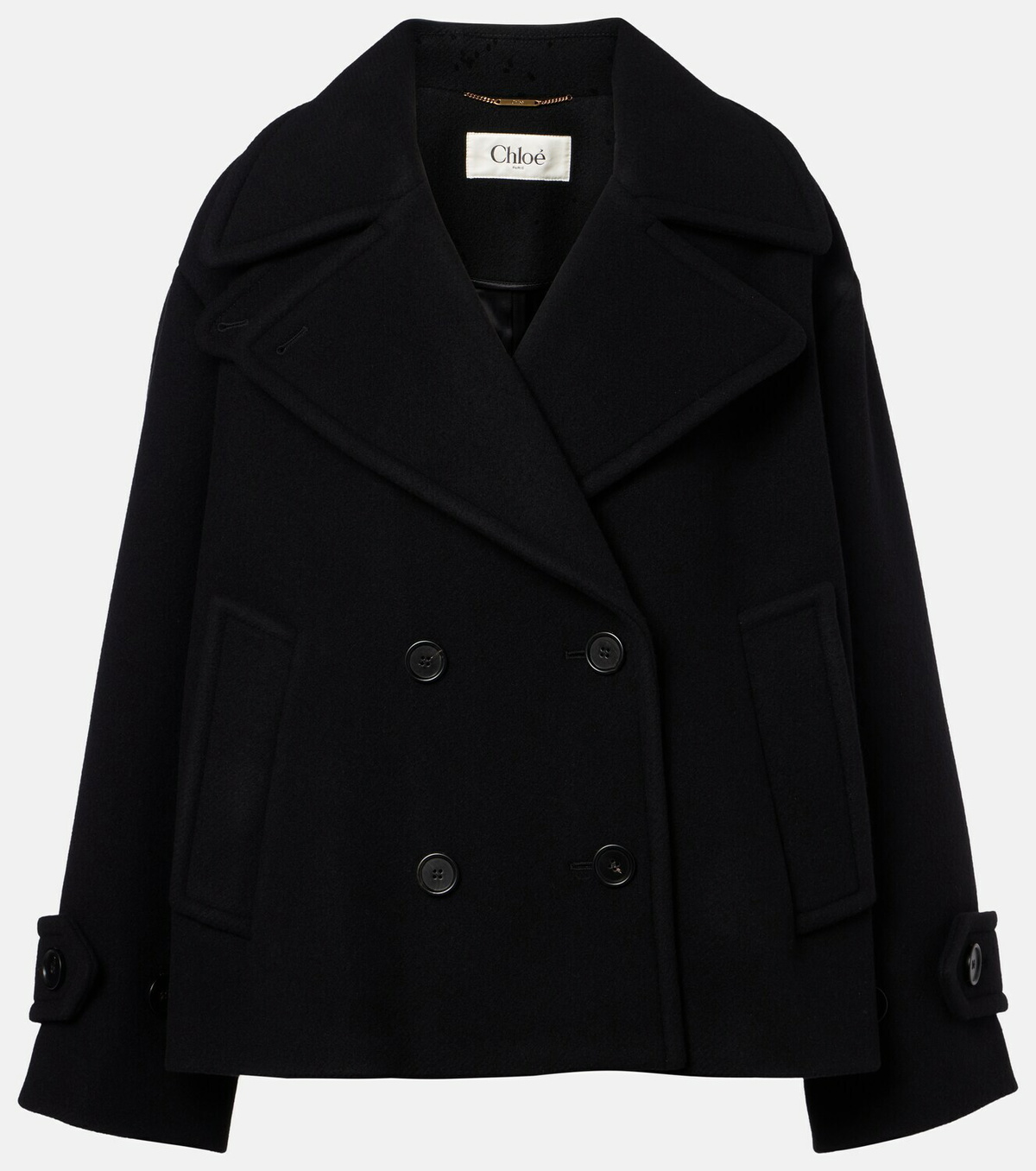 Chloé Double-breasted wool-blend peacoat