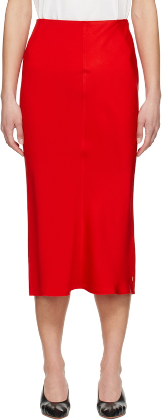 Photo: AMI Paris Red Straight Midi Skirt