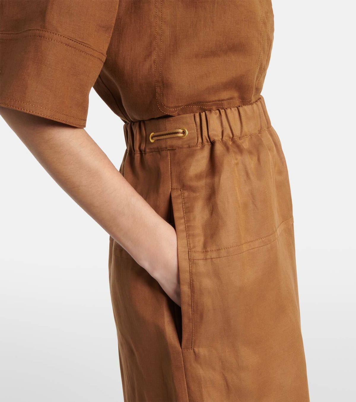 Max Mara Onore linen and silk twill wide-leg pants Max Mara