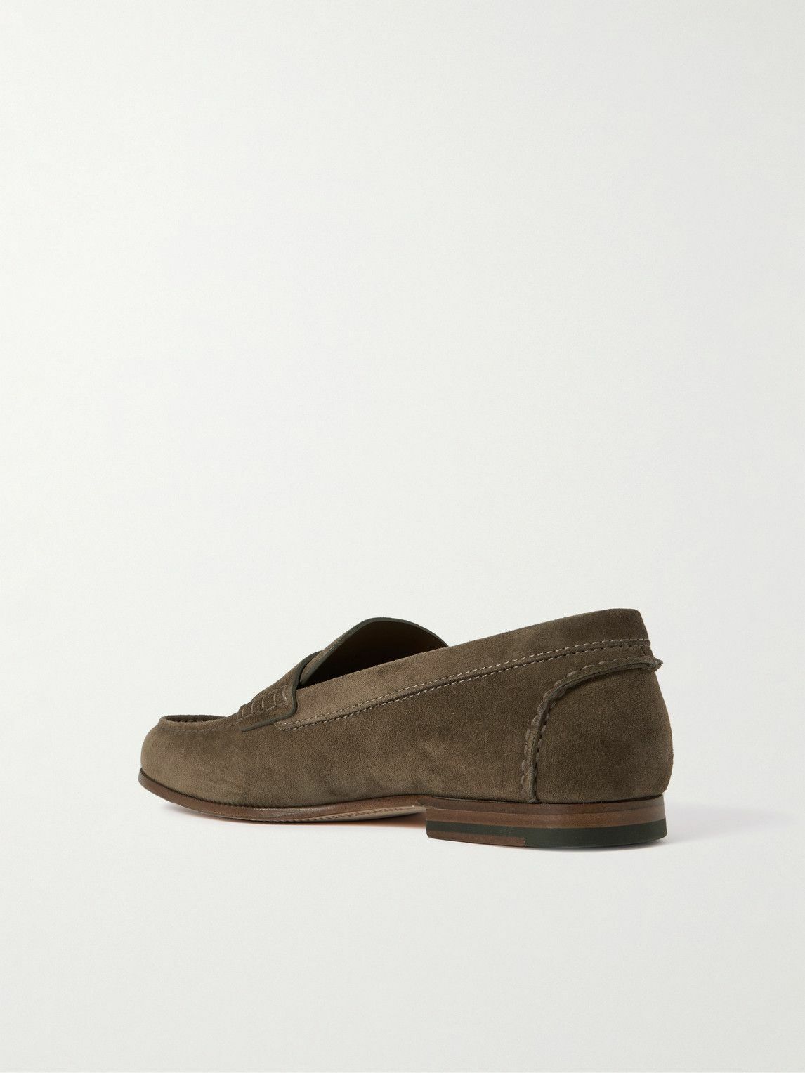 Dunhill - Heddon Flex Suede Penny Loafers - Brown