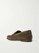 Dunhill - Heddon Flex Suede Penny Loafers - Brown