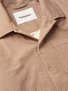 Nanushka - Kasen Padded Micro-Gingham Seersucker Shirt Jacket - Brown