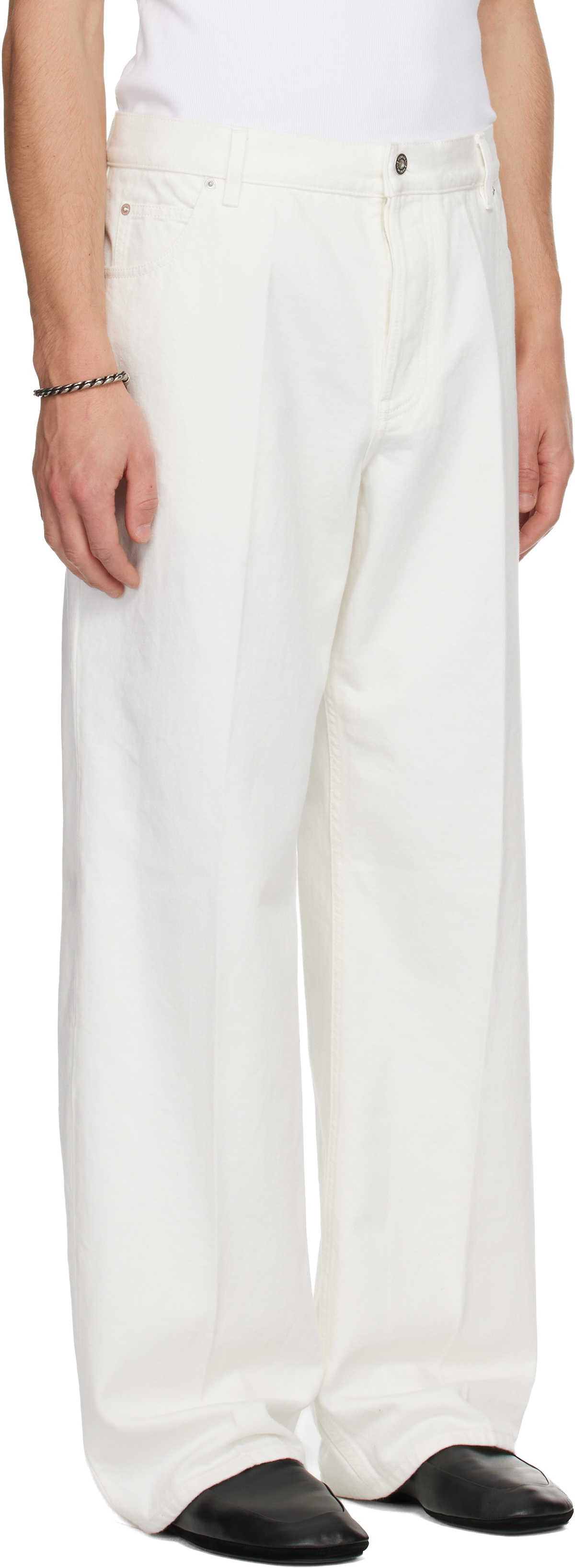 Ferragamo White Five Pocket Jeans