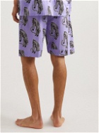 Desmond & Dempsey - Tiger Printed Organic Cotton-Poplin Pyjama Shorts - Purple