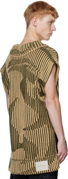 Feng Chen Wang Green Jacquard Oversized V-Neck