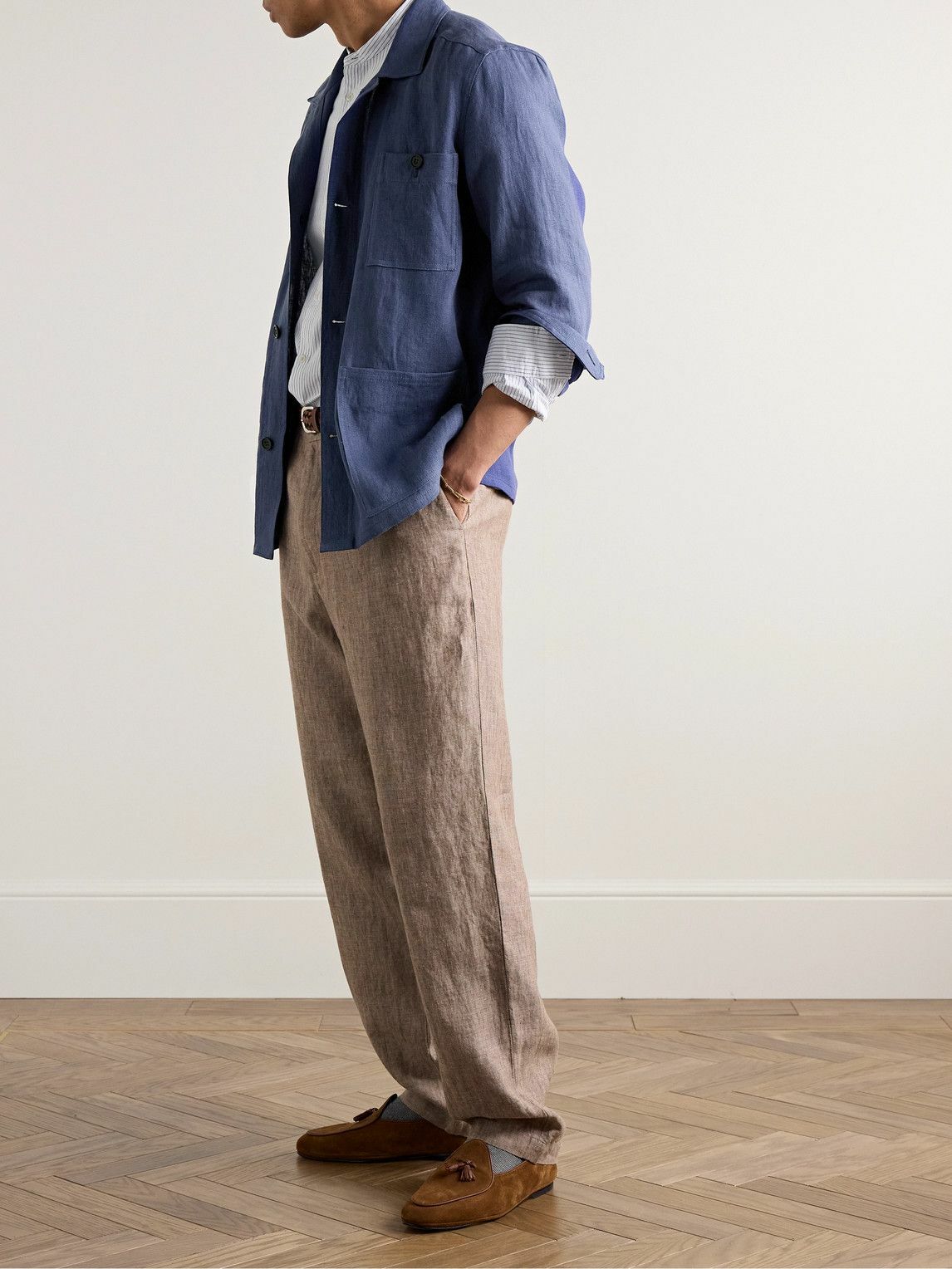 Anderson & Sheppard - Linen Overshirt - Blue